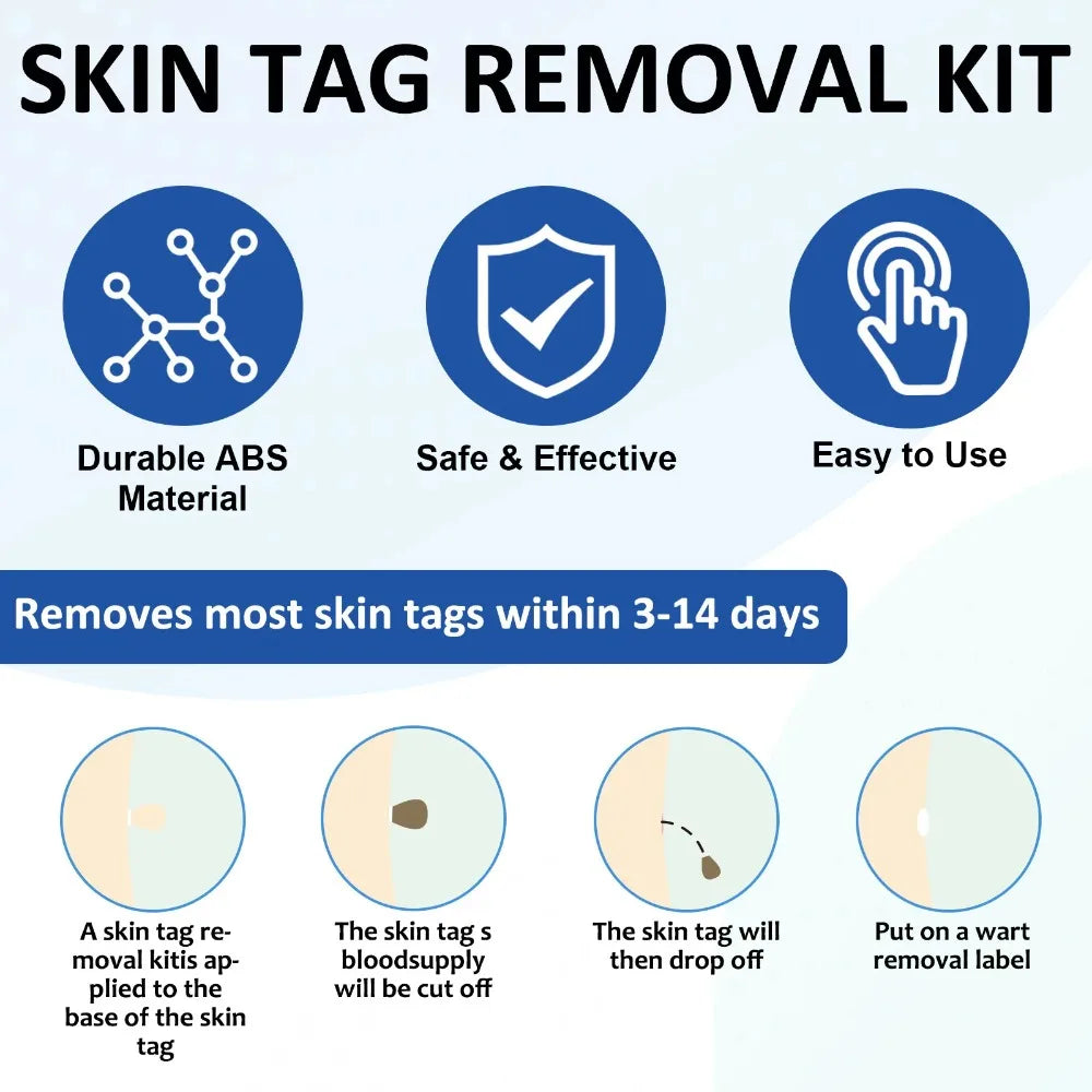 2-IN-1 Auto Skin Tag Removal Tool Kit Painless Mole Acne Wart Removal Pen Body Wart Dot Treatment Remover Facial Skin Care Tools