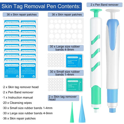 2-IN-1 Auto Skin Tag Removal Tool Kit Painless Mole Acne Wart Removal Pen Body Wart Dot Treatment Remover Facial Skin Care Tools