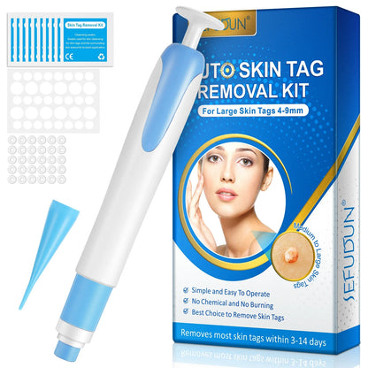 2-IN-1 Auto Skin Tag Removal Tool Kit Painless Mole Acne Wart Removal Pen Body Wart Dot Treatment Remover Facial Skin Care Tools